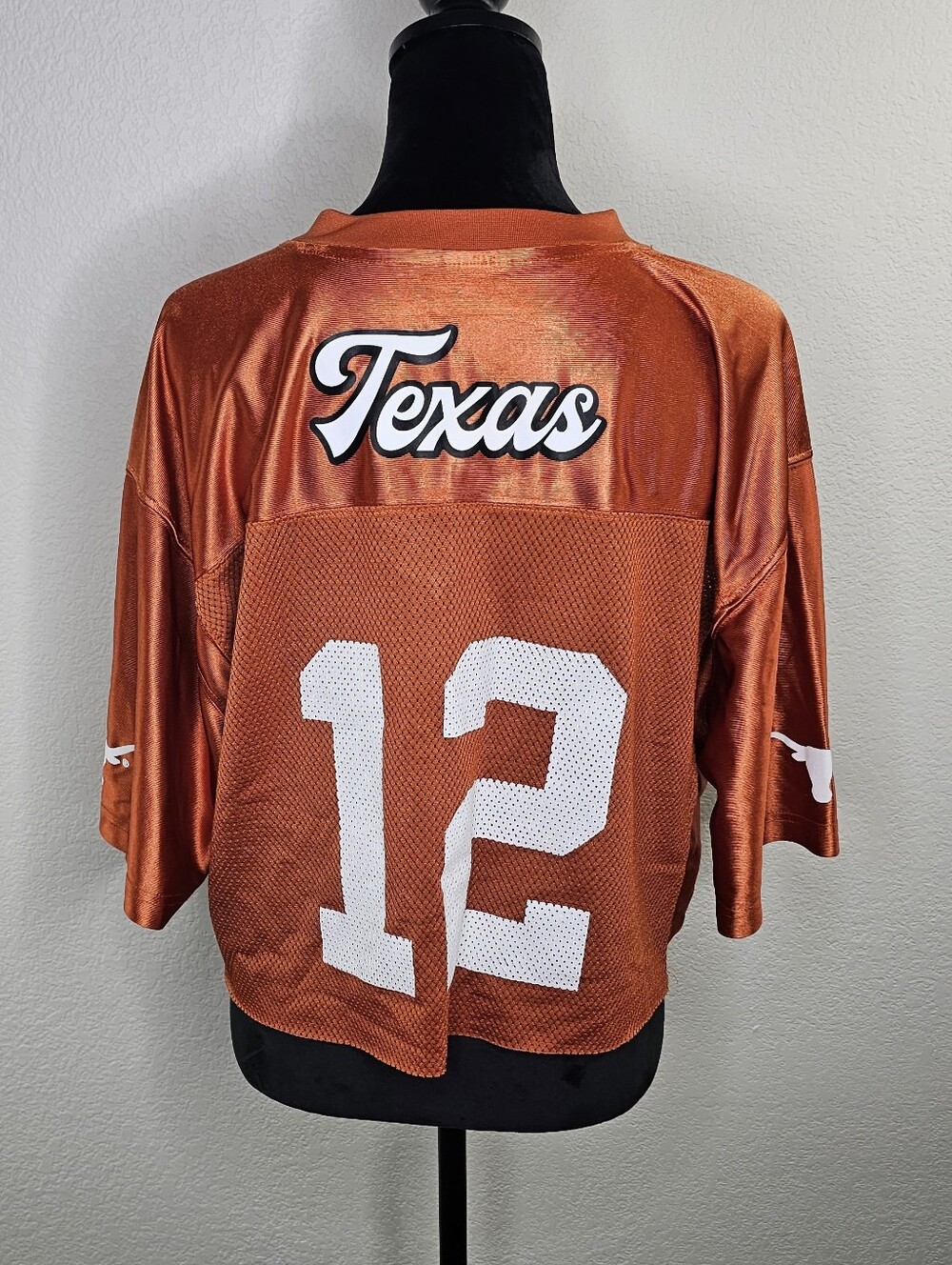 Texas Longhorns 12 College Football Burnt Orange Upcycled Mesh Oversized Jersey